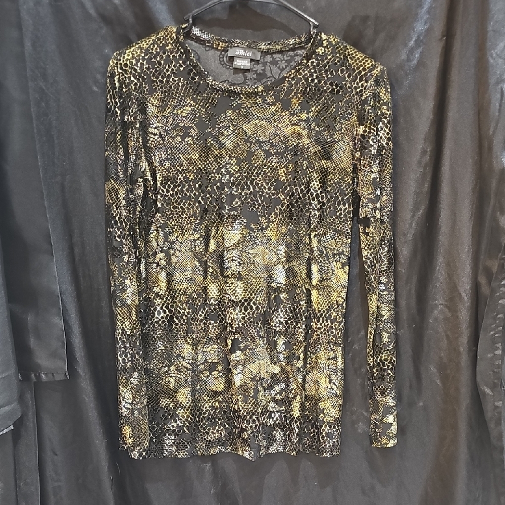 Elegant Black and Gold Women's Blouse